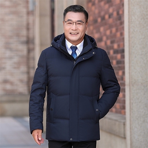 大货主推男中老年羽绒服中长款爸爸装加厚冬款大码羽绒服外套图片