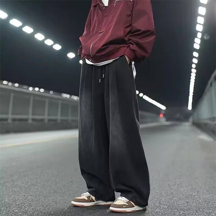 日系复古牛仔裤男宽松直筒坠感阔腿裤高街老爹裤男NZK597-P48有货,男装牛仔裤,星座302B-2