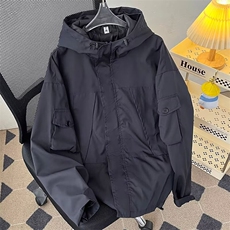 得物品质秋款男连帽夹克工装大口袋抽绳冲锋衣外套JK1064P70，男装夹克，星座1013-1