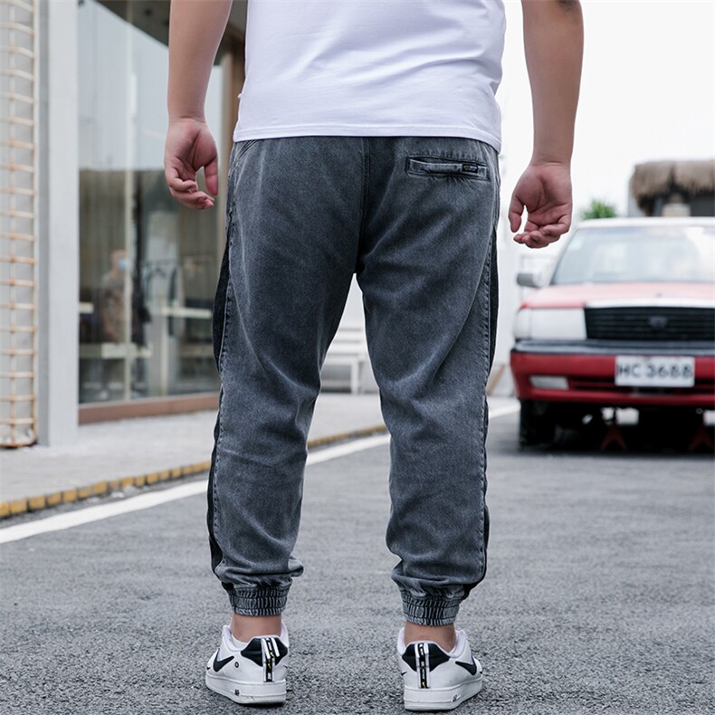 M-9XL男春秋大码弹力刺绣束脚牛仔裤5032-1_209,男装牛仔裤,星座1516-1