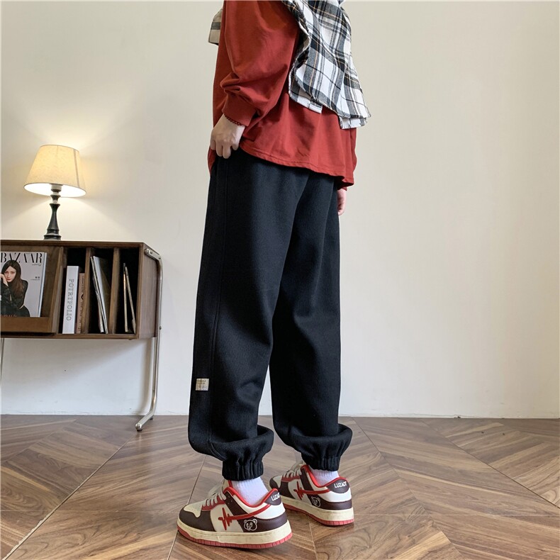 重磅华夫格贴标束脚休闲裤大码M~5XLXZ604-KP92-P35控48,男装休闲裤,星座604