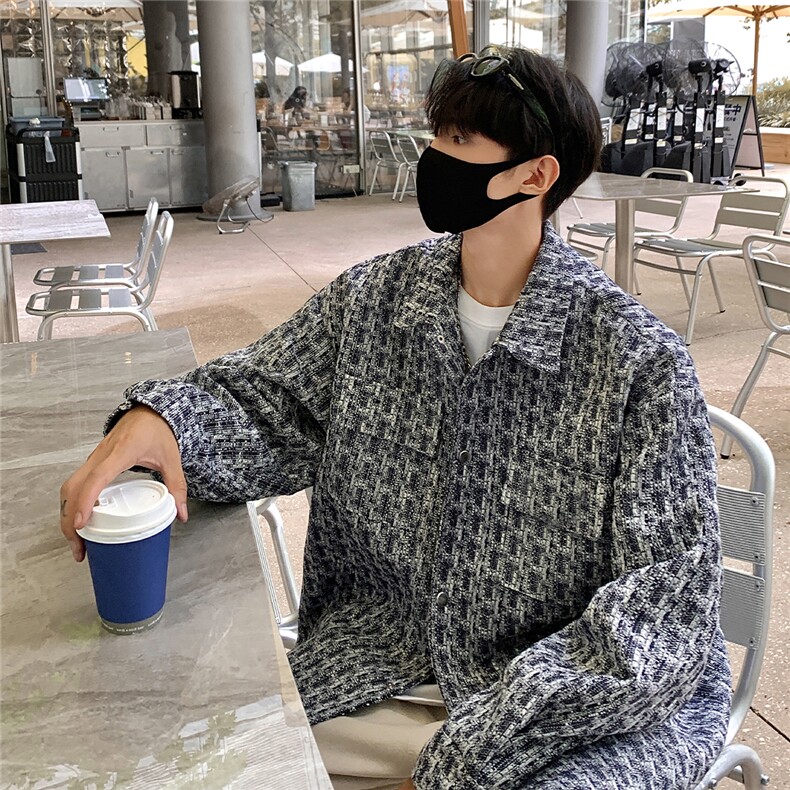 1港风小香风金属按扣大码M-5XL夹克聚酯纤维JK77080P85控128，男装夹克，星座226-2