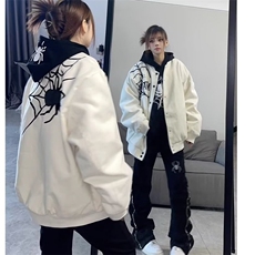 连帽美式复古高街开衫外套男女款情侣外套MY15-P63，女装短外套，星座208-5