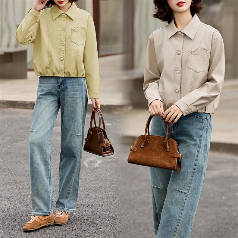 2025春秋季新款皮衣外套女pu皮翻领短款上衣拉链高级感机车服夹克，女装皮衣，跑量工厂店