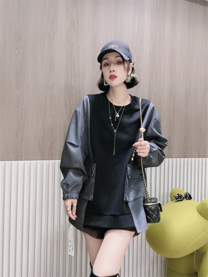 拼色卫衣ＭＬ，女装卫衣/绒衫，可纳奇