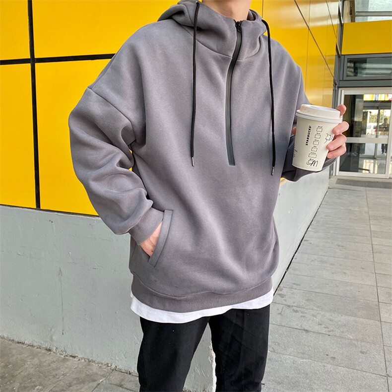 冬季加绒加厚新款港风宽松韩版潮流中性基础男女款卫衣WY1011,男装卫衣,电商A021A