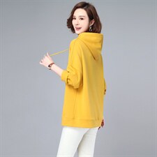 2021春季新款时尚连帽印花拼接休闲套头卫衣舒适显瘦卫衣女，女装卫衣/绒衫，依恋蒂丝