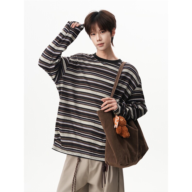 经典时尚款街头宽松长袖圆领慵懒风潮流港风上衣HY923TP28控49，男装卫衣，电商A102B