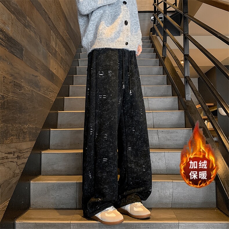 秋冬加绒加厚水洗破洞运动卫裤A579-1特P55常规款A579P48,男装休闲裤,电商A309