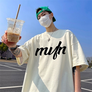 抖音得物二开 现货 220克夏装重磅美式高街宽松短袖t恤 MT289图片
