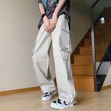 青春流行直筒时尚潮牌纯色男休闲裤工装裤中腰宽松型潮GK210-P45，男装休闲裤，星座1109-3