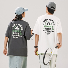 2025夏季新款男装日系潮牌纯棉印花圆领宽松短袖休闲T恤T926-F44，男装T恤，电商A101（原外27）