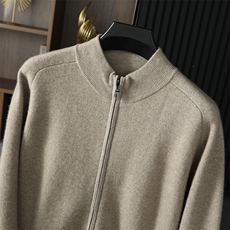 男士秋冬季新款舒适时尚百搭马鞍肩羊绒开衫，男装羊绒开衫，台绒羊绒