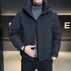标50白鸭绒连帽男装羽绒服之前的灰色色差纠正C317-Y5869-P215，男装羽绒服，电商C317