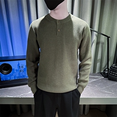 秋冬新款毛衣男套头亨利领针织衫A368-M815-P68，男装针织衫/毛衣，电商A368