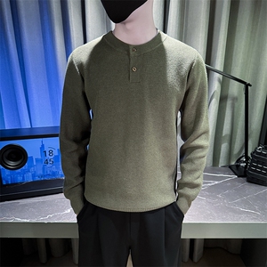 秋冬新款毛衣男套头亨利领针织衫               A368-M815-P68图片
