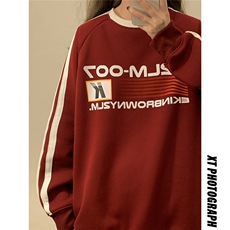 1中性风印花字母图案袖子三杠织带大码M-5XL卫衣男WY77762P48控68，男装卫衣，星座226-2