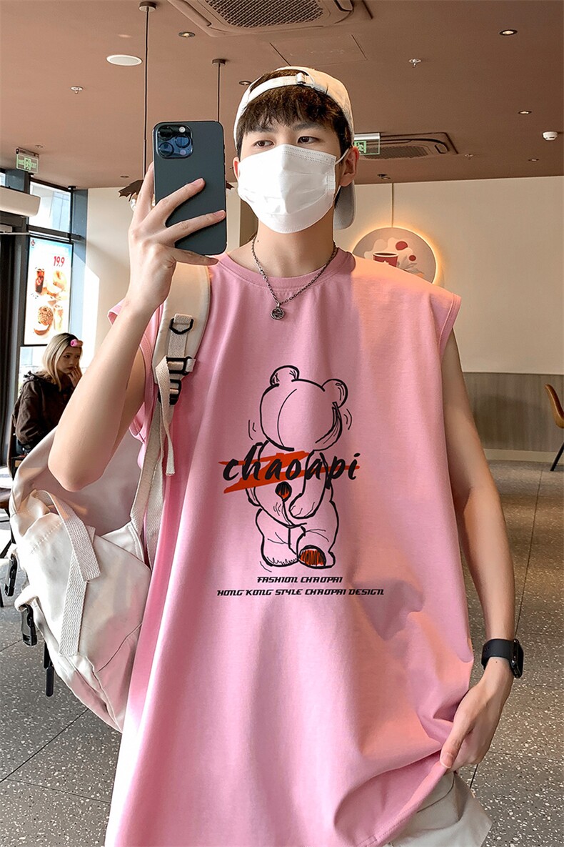 新款得物直播抖音品质纯棉250克重磅男无袖背心T恤T526P28控39,男装背心/马甲,电商C408(原B339-1)