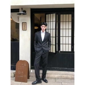 气质流行ins文艺日系原宿潮流慵懒简约垫肩西服时尚百搭新款图片