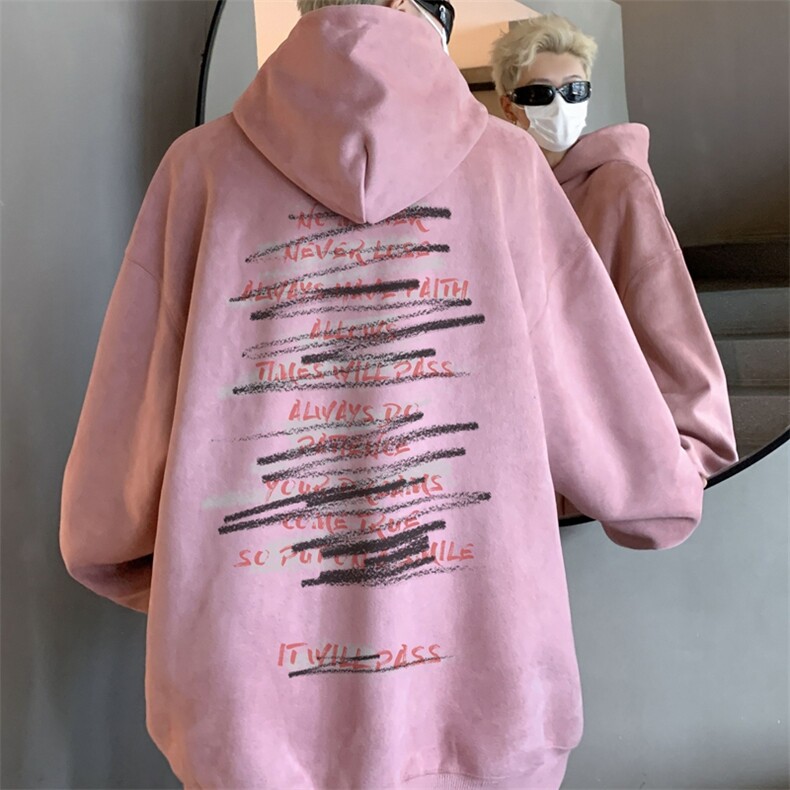 2024美式复古松连帽麂皮绒卫衣XZ301B-JB1010-P55图片