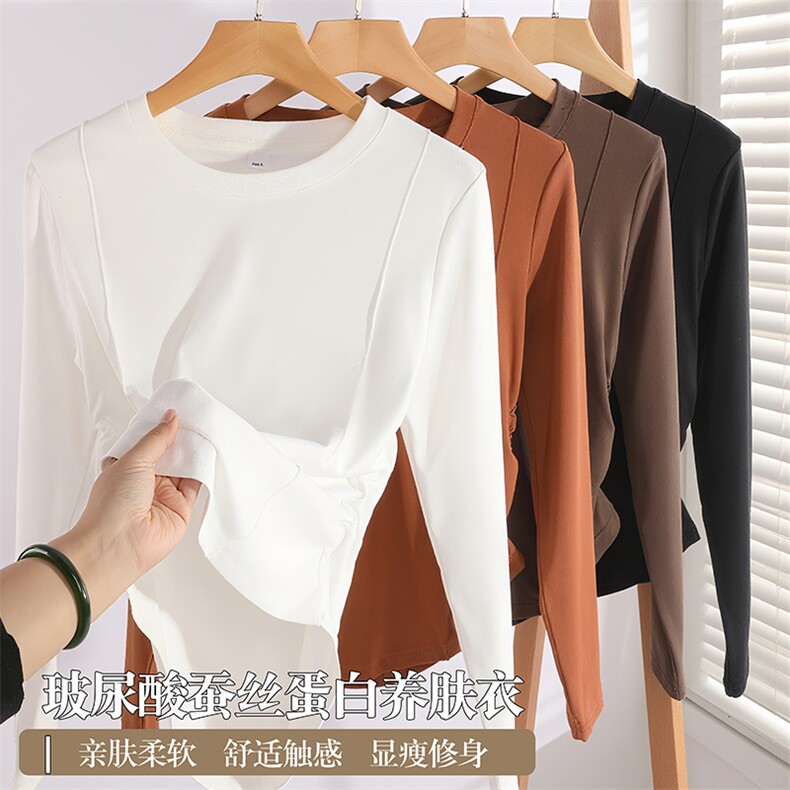 秋季新款纯色针织休闲紧身时尚百搭，女装针织衫/毛衣，斯美雅电商供货