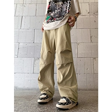 卡其色伞兵工装裤子男夏季oversize日系潮牌直筒束脚裤XK931-p35，男装工装外套，星座1001-1
