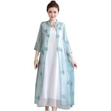 2021夏季新款简约显瘦刺绣连衣裙套装，女装套装/套裙，韩宇舍