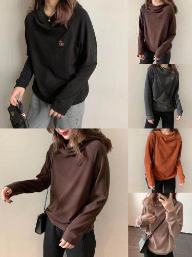 时尚宽松笑脸帽衫，女装，简单小珍