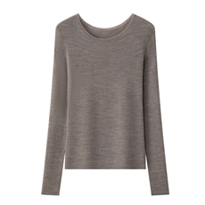 2025秋冬百搭时尚简约鱼骨领长袖针织衫，女装针织衫/毛衣，万禾羊绒