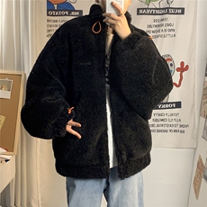 港风冬季宽松百搭棉服男羊羔毛情侣棉衣男外套男7956P105控149，男装棉衣，星座226-1