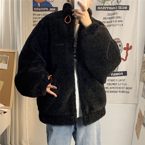 港风冬季宽松百搭棉服男羊羔毛情侣棉衣男外套男7956P105控149图片