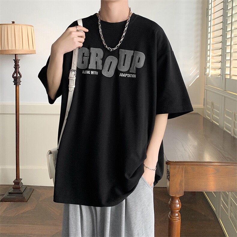 美式重磅短袖t恤男夏季潮牌青少年上衣宽松圆领半袖体恤T107-P30,男装T恤,星座308B-2