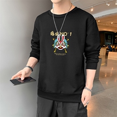 现货主推跑量2025秋装新款潮流大码休闲男士印花套头卫衣F198-P15，男装卫衣，星座1816-2（原1210–2）