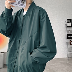 M-8XL棒球服男款春秋特大码加肥加大男装飞行员夹克外套JK001P65，男装夹克，电商B312