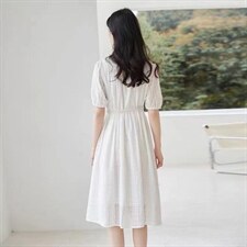 娃娃领仙女连衣裙，女装连衣裙，斐媞梦