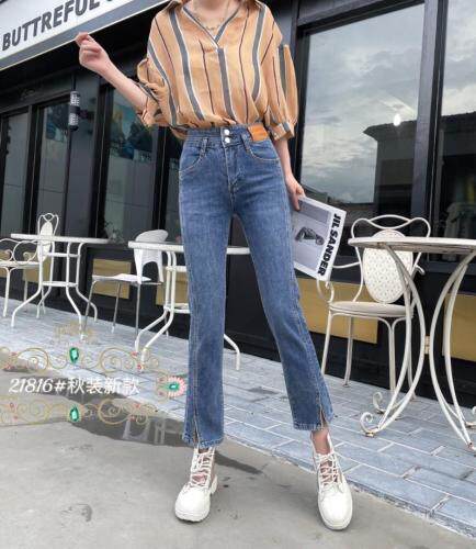 高弹显瘦直筒裤，其它，迷斯佳绣