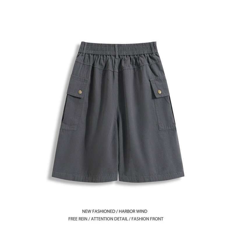 抖音品质夏季新款工装口袋宽松百搭中裤B315-K25797-特p42控78,男装休闲裤,电商B315