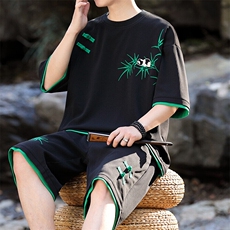 风男装夏季短袖男T恤套头五分裤套装潮流时尚，男装T恤，星座1206（原A206）