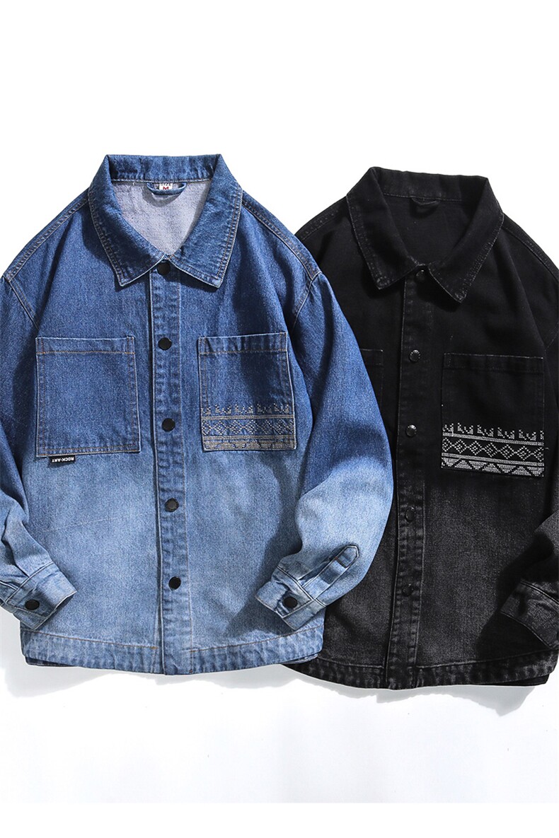 水洗刺绣牛仔夹克春季男士渐变色牛仔外套XZ310B-3-NZ1998--P75,男装工装外套,星座310B-3