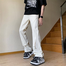 美式vibe裤子高街水洗牛仔裤男设计感小众拉链裤B1001P50，男装牛仔裤，星座1116-2