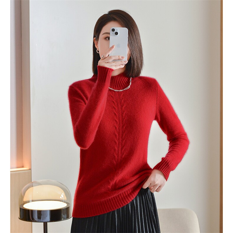 经典半高领羊毛衫女士秋季新款简约百搭图片