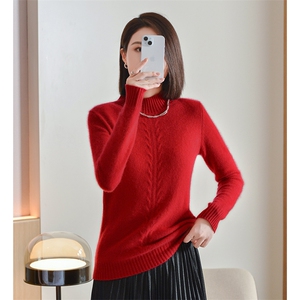 经典半高领羊毛衫女士秋季新款简约百搭图片