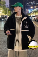 冬装潮羊羔绒刺绣宽松外套加绒加厚羽绒服男女8103-P185控价258，男装羽绒服，电商A441-1
