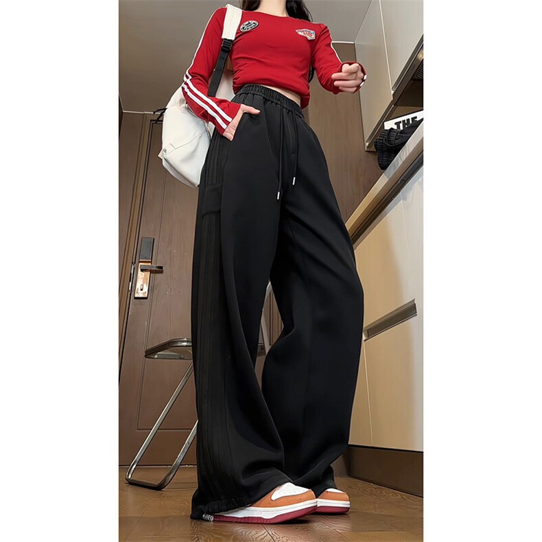 【现货】A763-常规特P50-控98水洗做旧休闲裤条杠卫裤宽松弯刀裤,男装休闲裤,电商B335