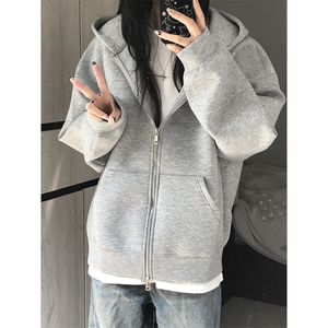 抖音得物高品质二开350克秋冬双头双拉链卫衣开衫外套W74图片