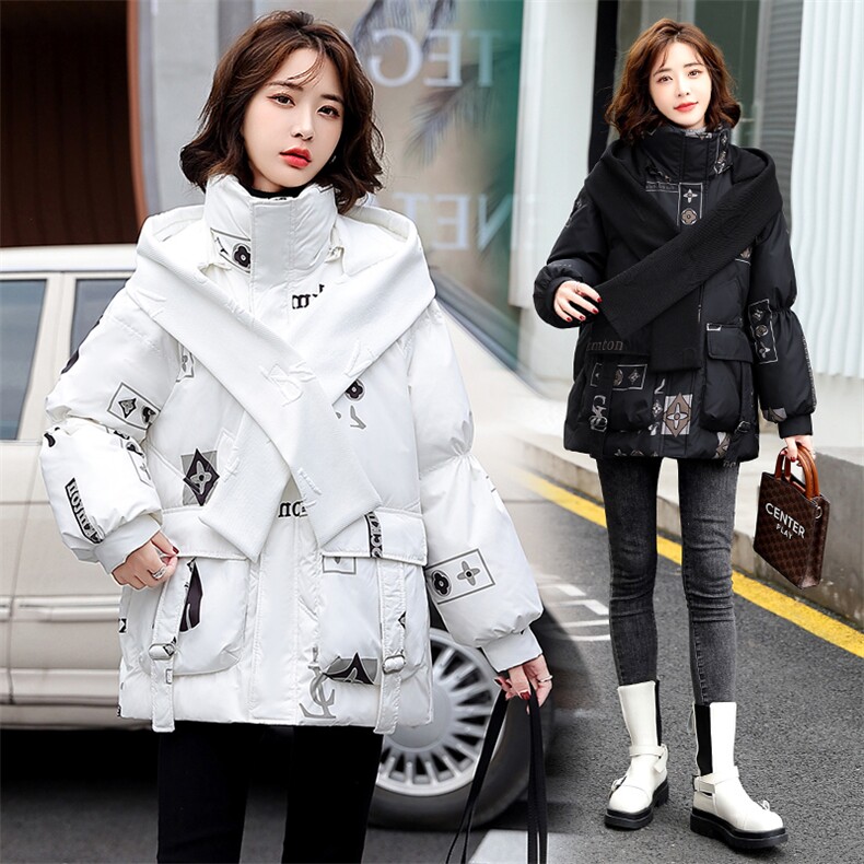 羽绒服女中长款2023年冬季新款韩版宽松显瘦90%白鸭绒外套潮,女装羽绒服,火爆靓佳人