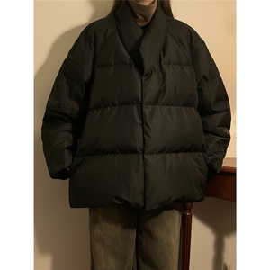 中性风黄灯羽绒防风手套设计V领和服式羽绒服男YR77712P218控298图片