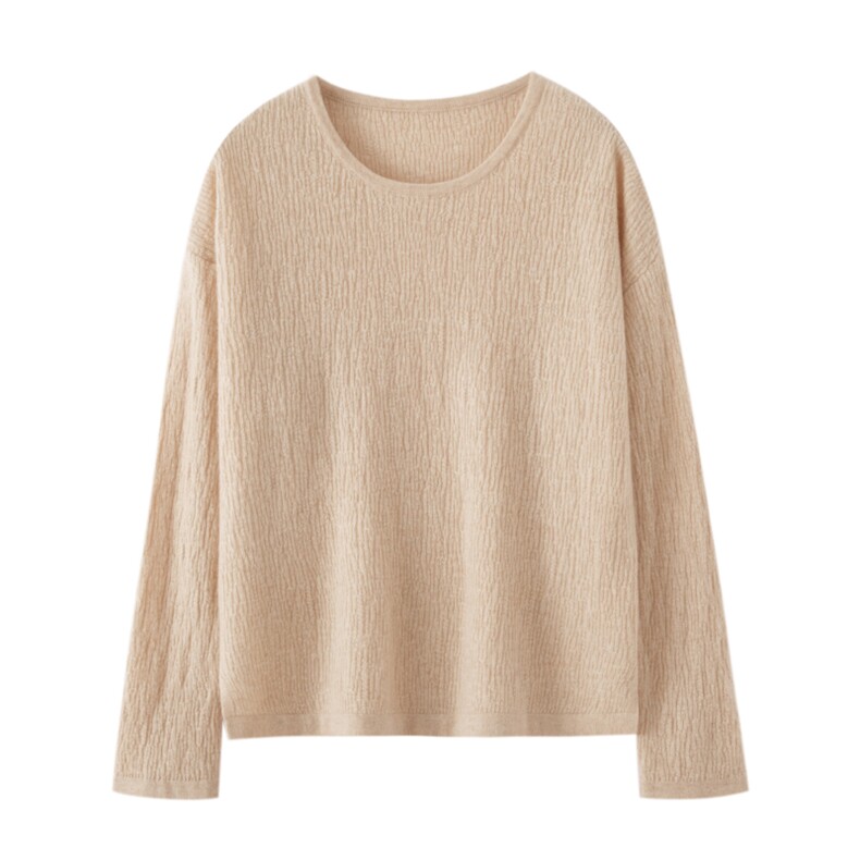 2025年秋季新款百搭女士纯色圆领长袖套头衫，女装羊绒衫，窄众羊绒