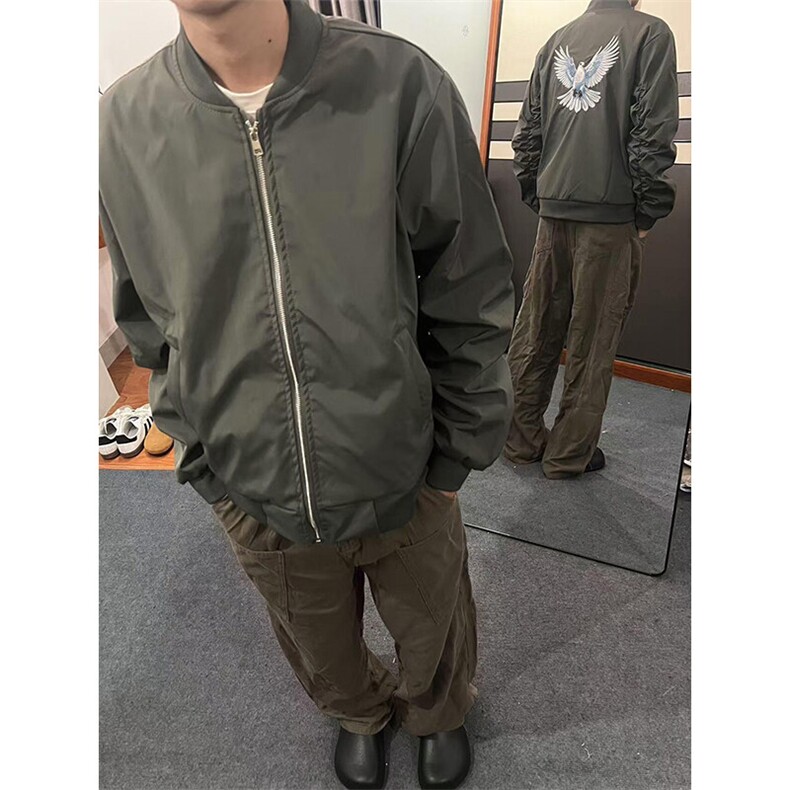 和平鸽刺绣元素外套飞行员夹克JK733特P70,男装夹克,星座908-1