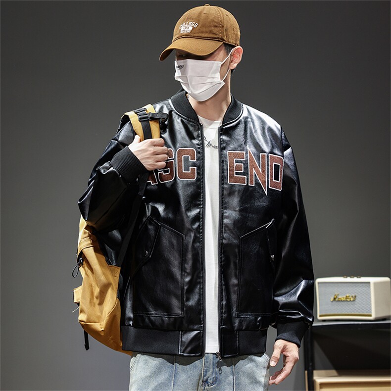 大码2XL-8XL男士休闲绣花皮衣夹克外套8081-P80,男装夹克,星座209